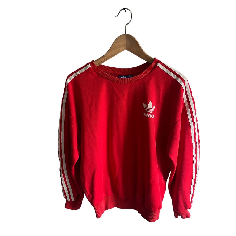 Adidas crew pull over red old school logo size xs